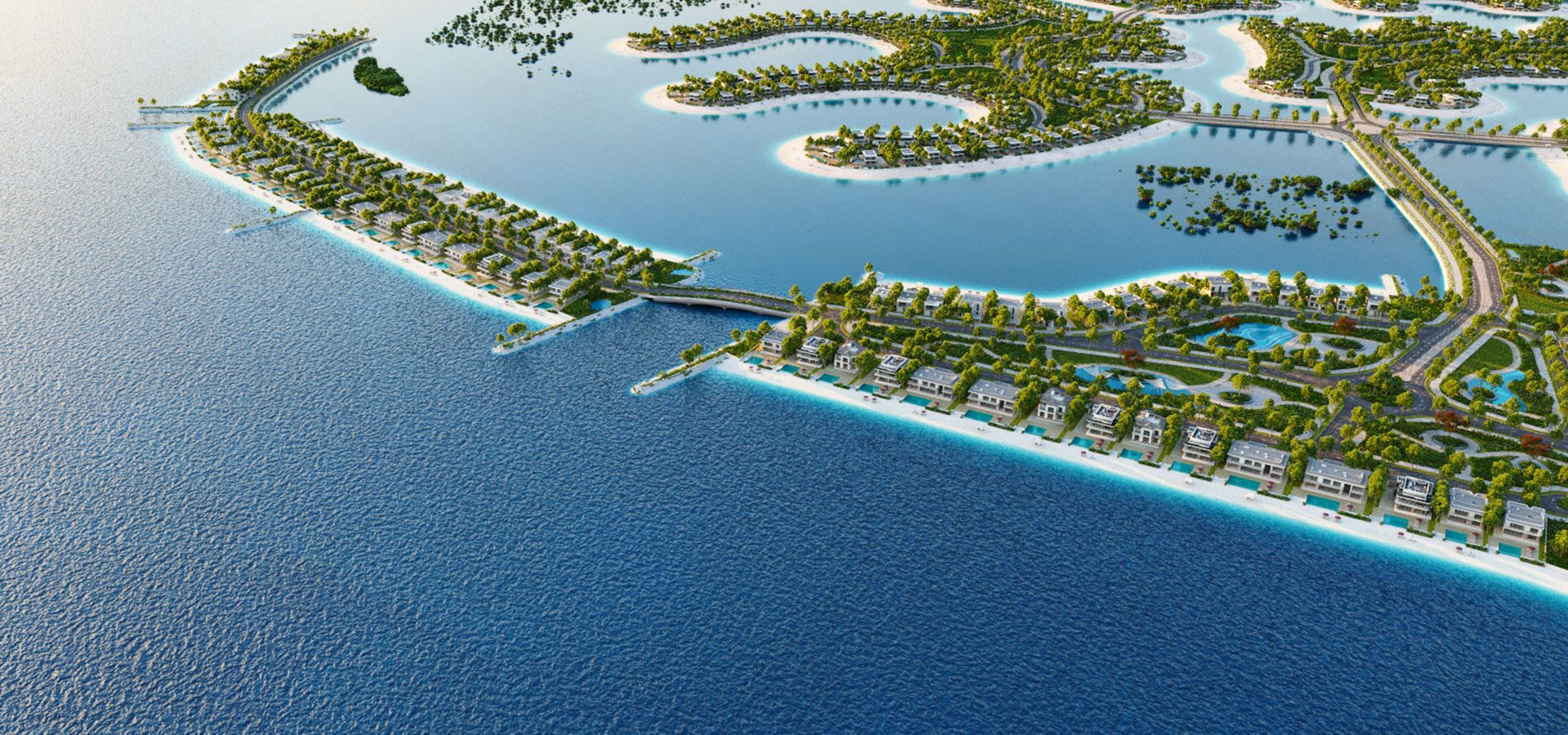 Aerial view of Ramhan Island's natural clusters