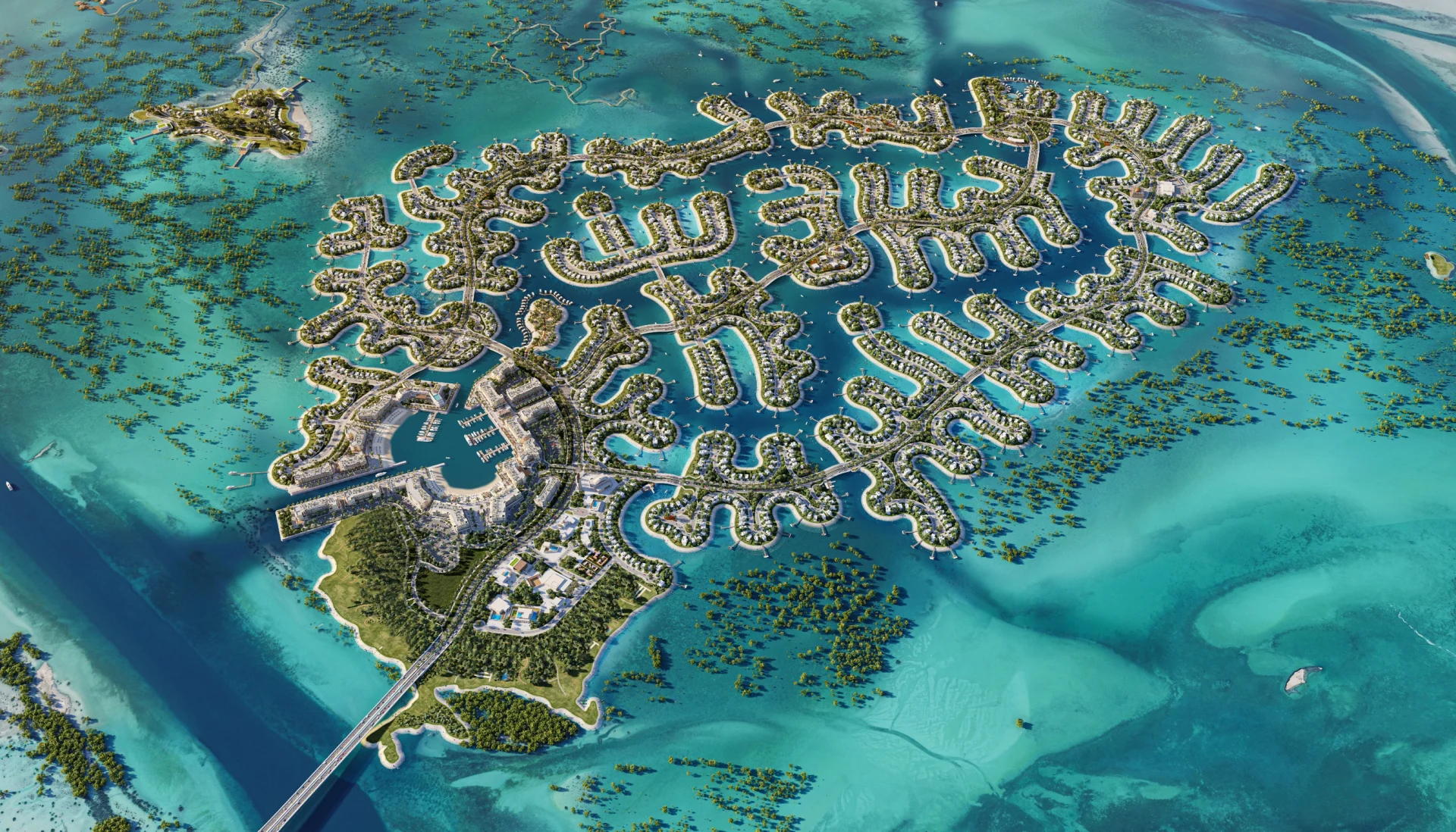Masterplan of Ramhan Island showing its clusters