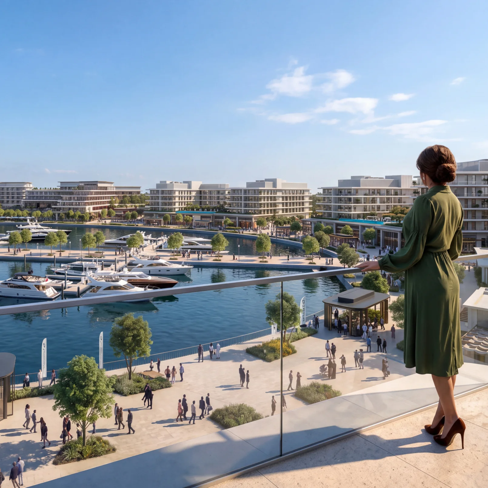 A resident overlooking Ramhan Marina and its waterfront
