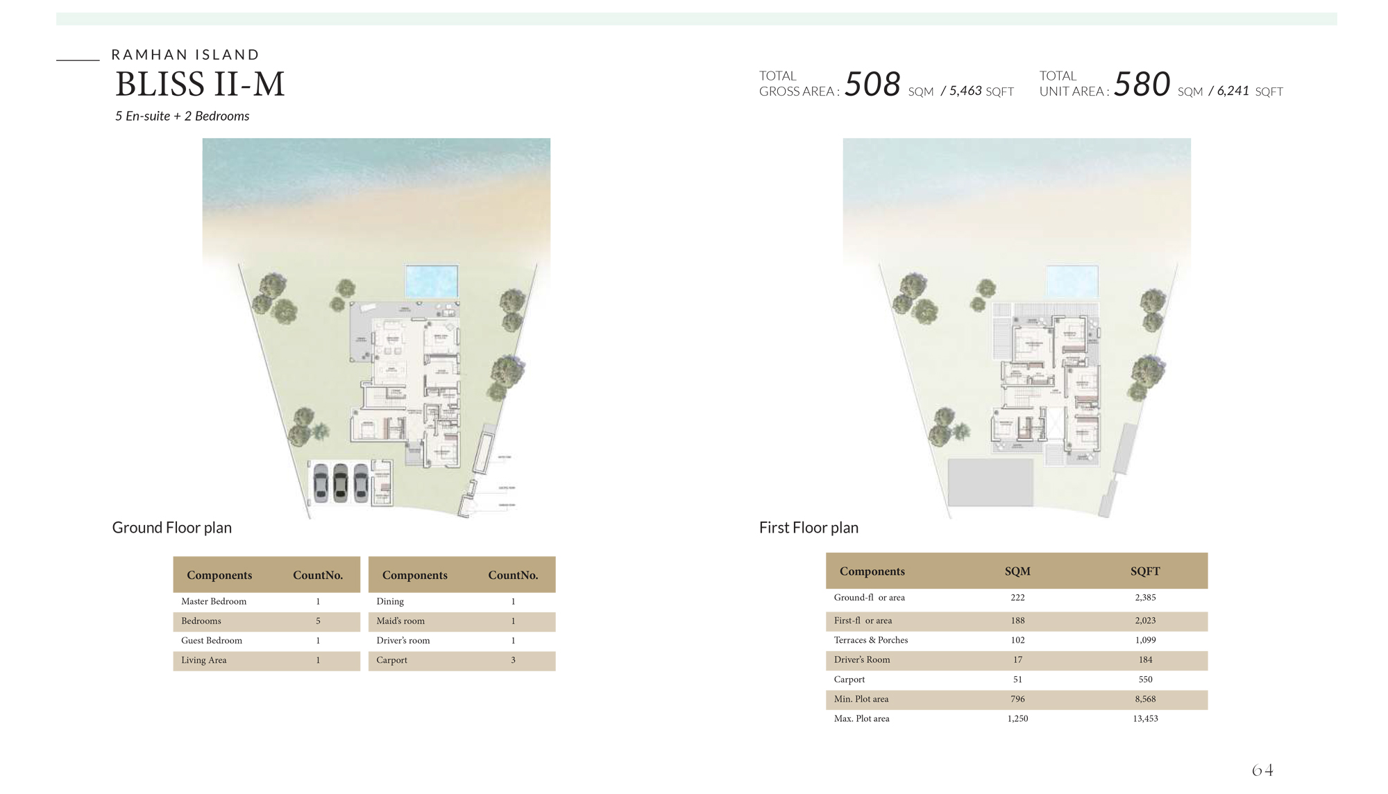 Ramhan Island villa floor plan BLISS II M bedroom layout