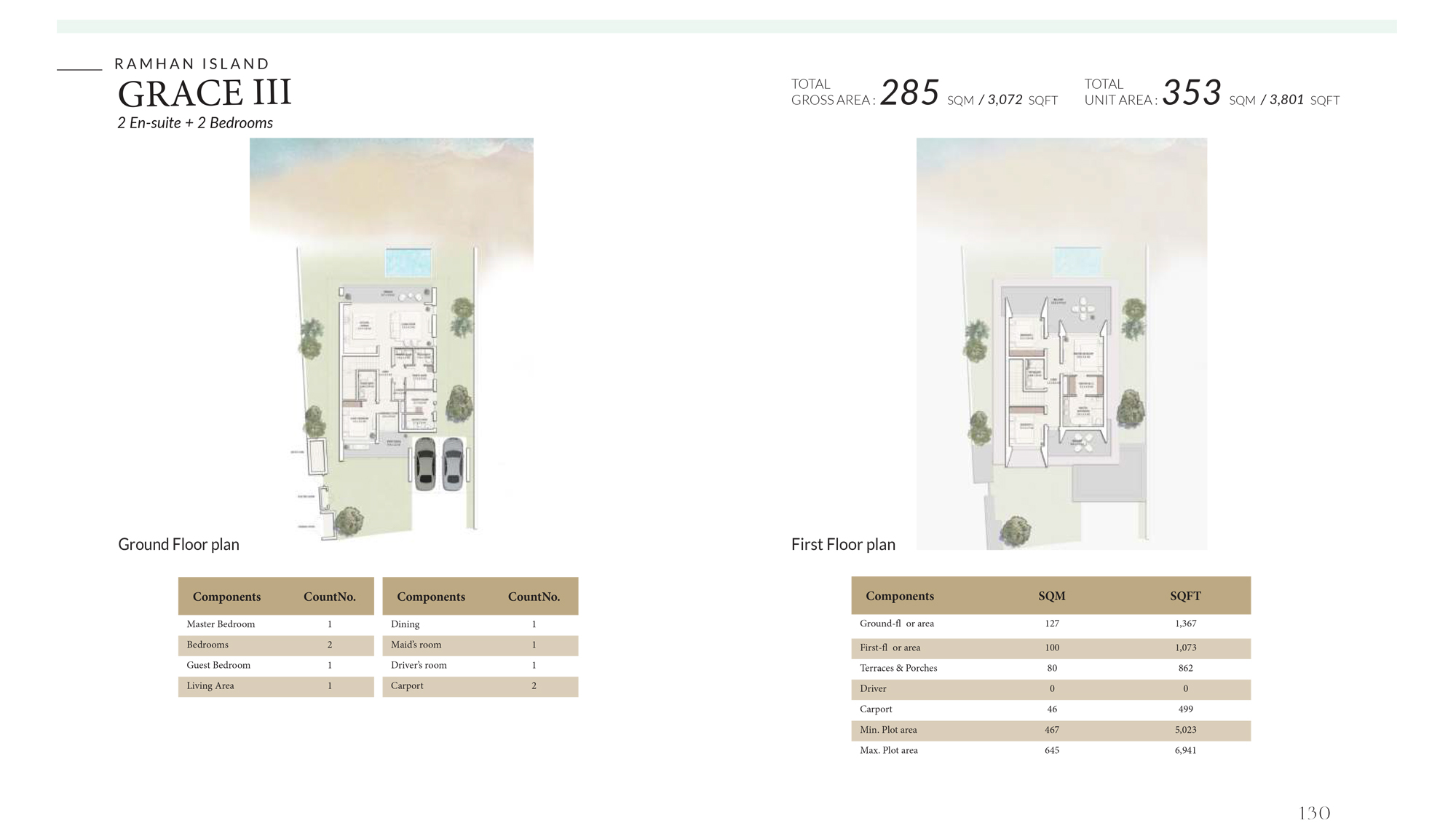 Ramhan Island villa floor plan GRACE III 2 bedroom layout