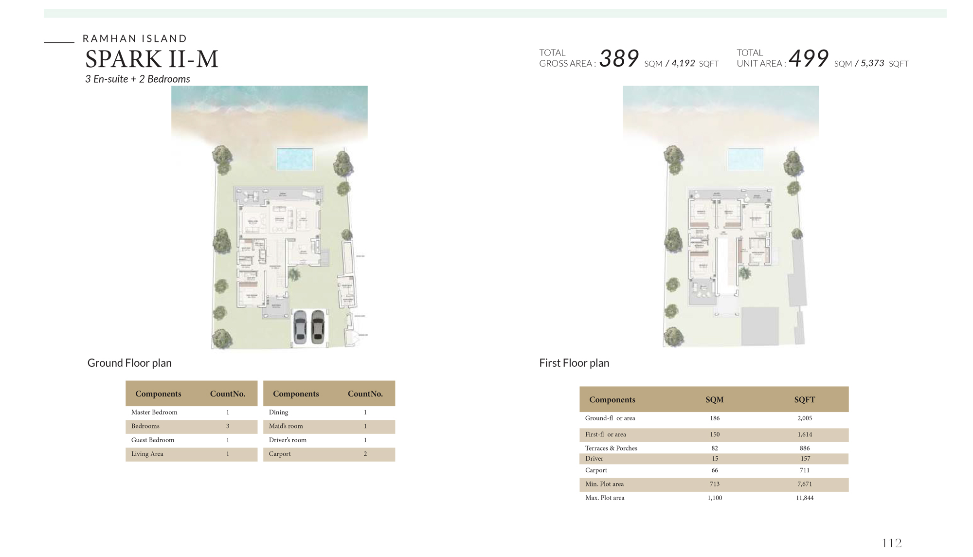 Ramhan Island villa floor plan SPARK II- M 4 bedroom layout