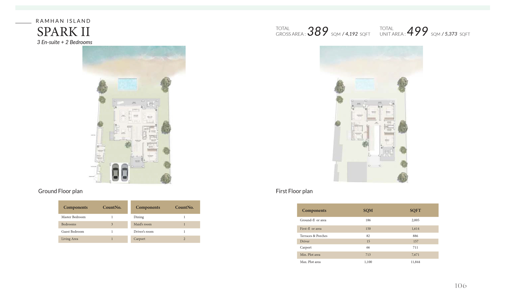Ramhan Island villa floor plan SPARK II 4 bedroom layout