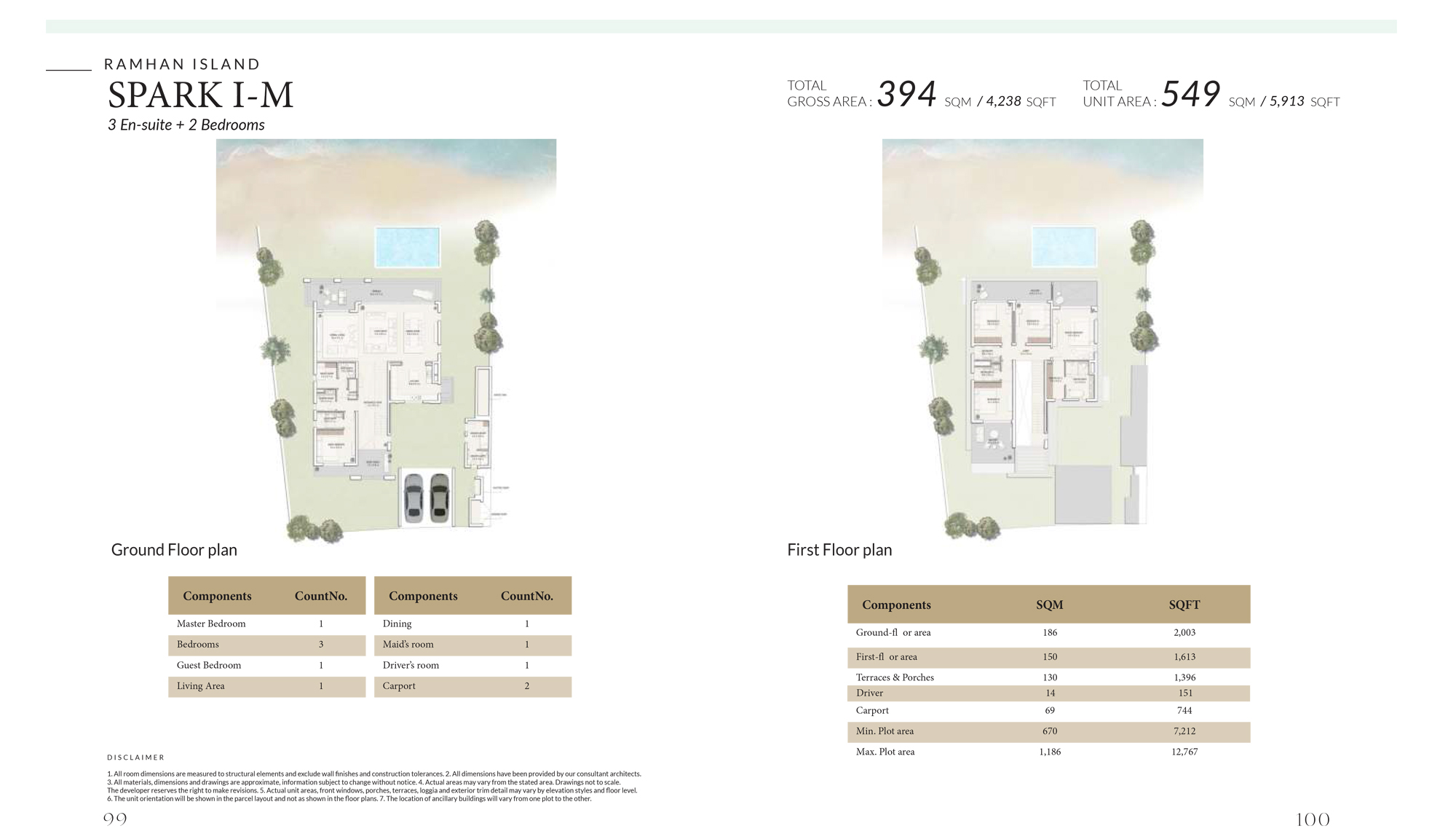 Ramhan Island villa floor plan SPARK I- M 4 bedroom layout