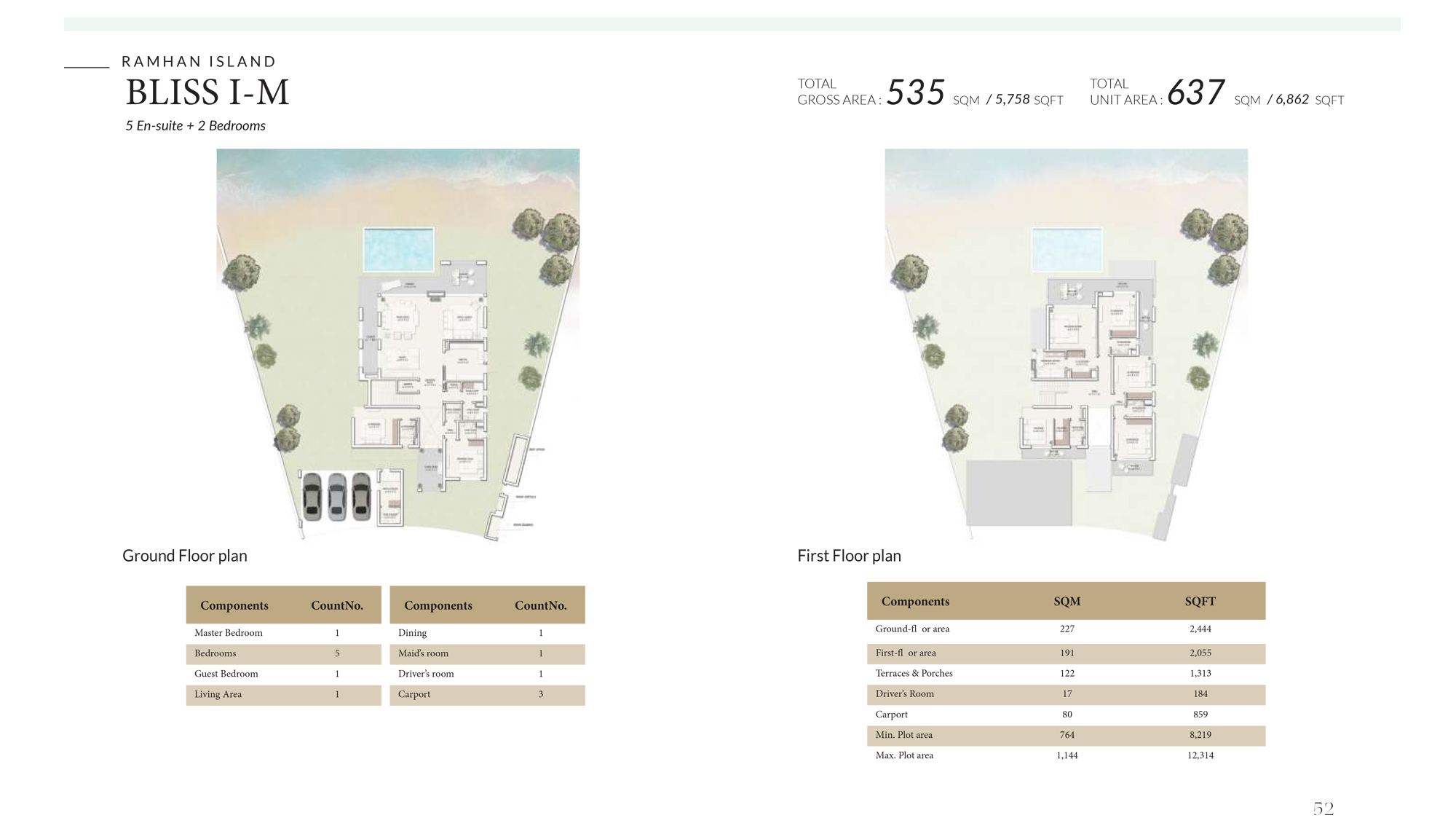 Ramhan Island villa floor plan BLISS I M bedroom layout