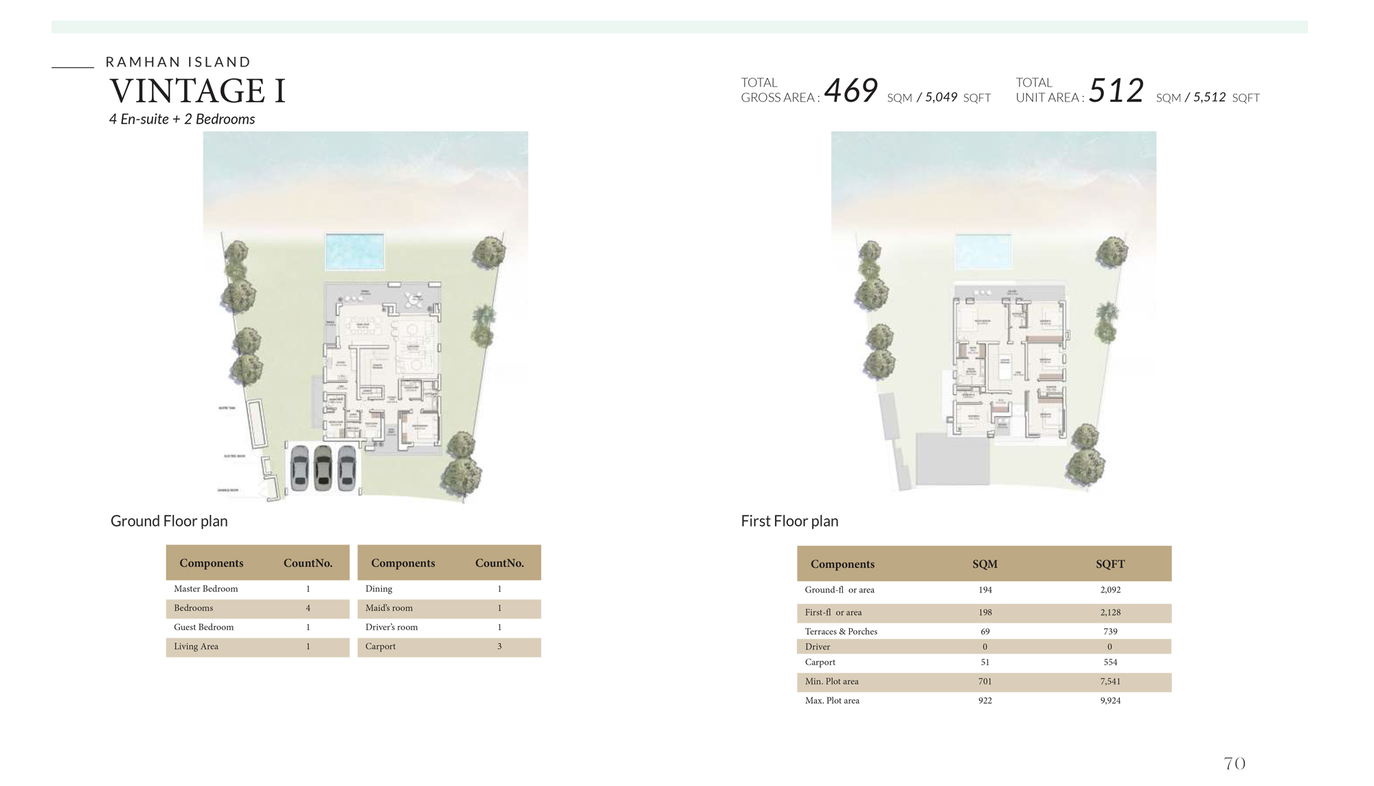Ramhan Island villa floor plan Vinatage I 4 bedroom layout